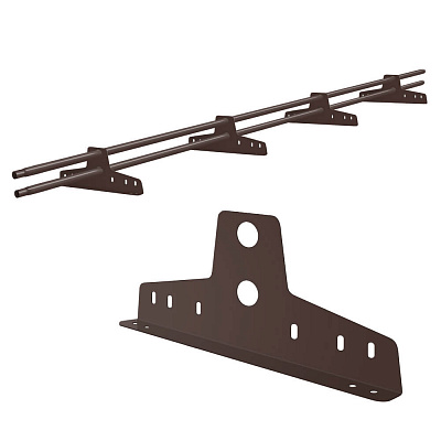 Снегозадержатель трубчатый ЭКОНОМ D-32мм 3 метра 4 опоры RAL8017 коричневый шоколад