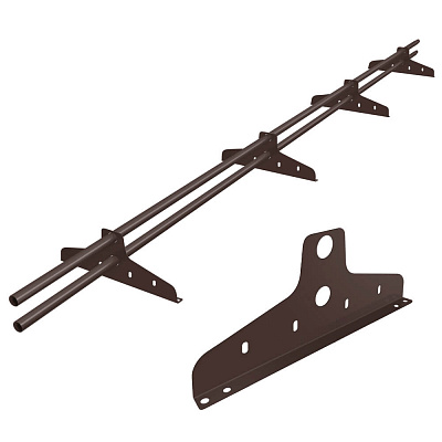 Снегозадержатель ЭКОНОМ D-25мм 3 метра 4 опоры RAL8017 Шоколад