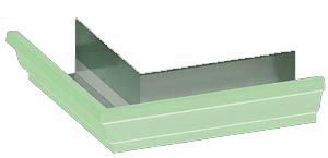 Угол желоба 120х86 внутренний RAL P362 (Зеленый) фото Центр Металлокровли