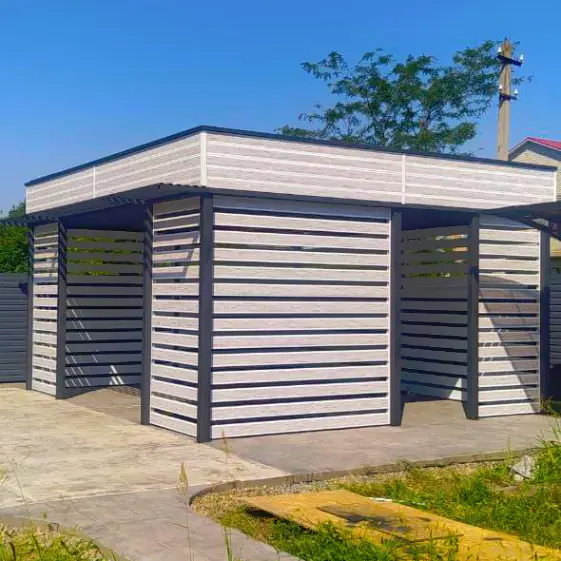 Пергола из металлопланкена Беленый Дуб Printech Корея