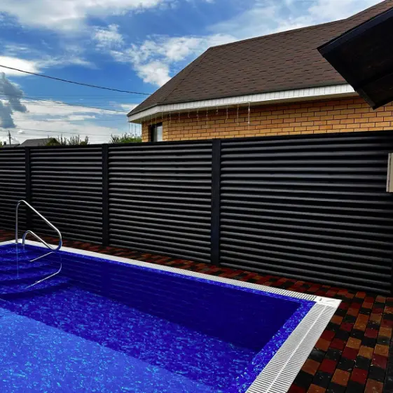 Забор Еврожалюзи Черное Дерево 3D Принтек двусторонний