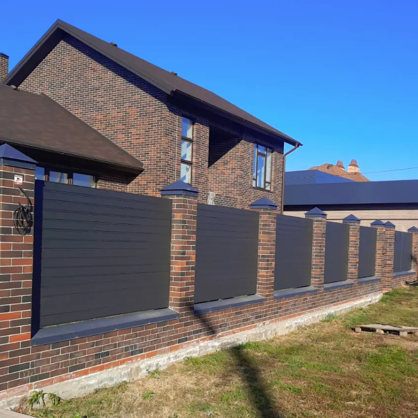 Фото 6 Забор ранчо металло планкен 7024 МАТТЕ Серый Графит матовый