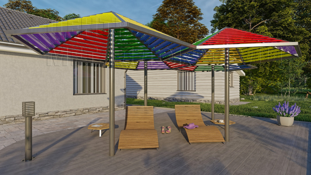 Зонтики из ламелей Еврожалюзи