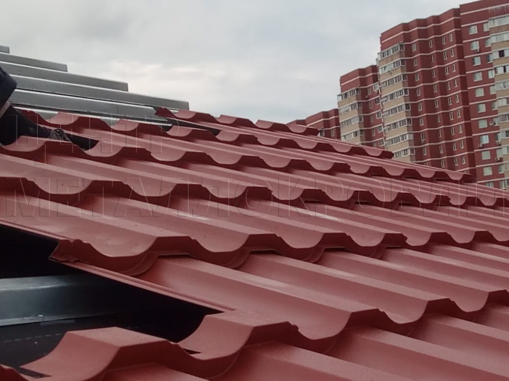 Металлочерепица Геркулес 8004 терракотовый Стальной Бархат от Центра Металлокровли в Атырау