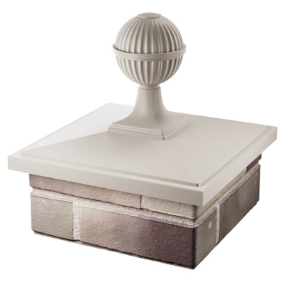 Колпак БонаМоно Бежевый с шаром на столб 1.5х1.5 кирпича фото 3