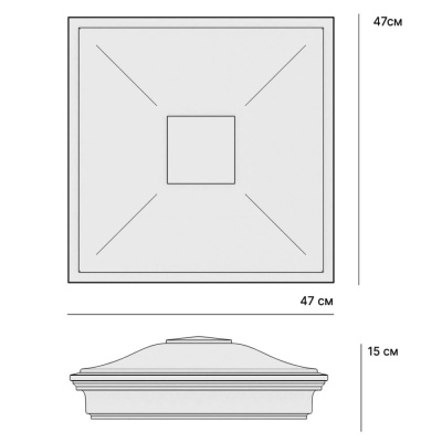 Колпак на столб забора ZKING МОНБЛАН 1,5х1,5 кирпича размер под посадку 385х385мм чертеж размеры
