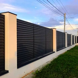 Двусторонний забор Реснички 7024 МАТТЕ Серый Графит матовый